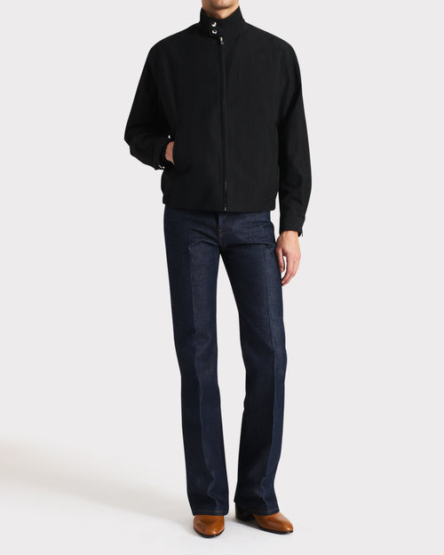 BLOUSON ZIPPÉ EN COTON ET POPELINE - NOIR - Husbands Paris - 6