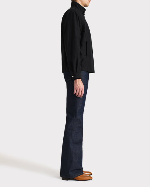BLOUSON ZIPPÉ EN COTON ET POPELINE - NOIR - Husbands Paris - 5