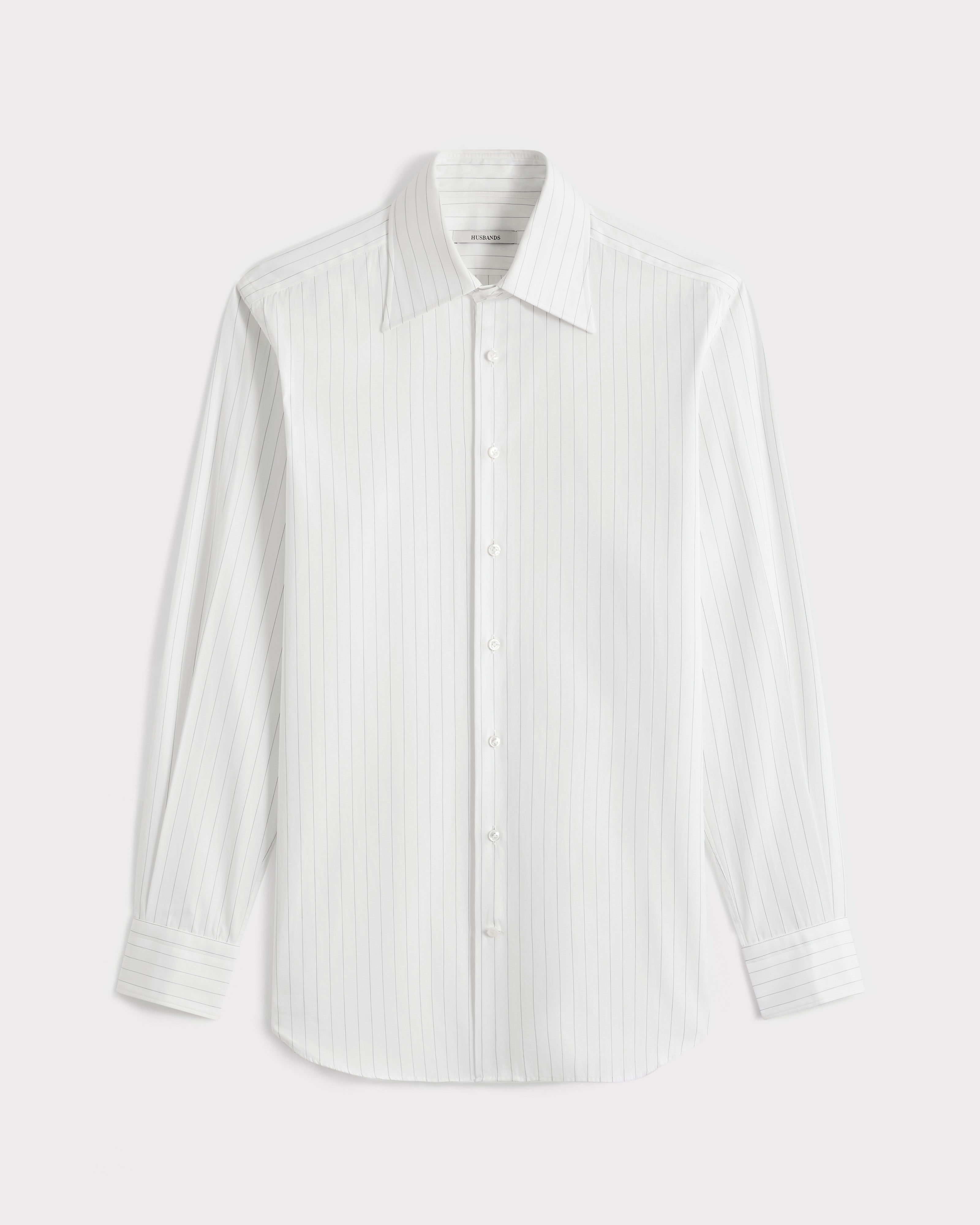 WIDE COLLAR SHIRT IN POPLIN - GAINSBOURG STRIPES | Husbands Paris