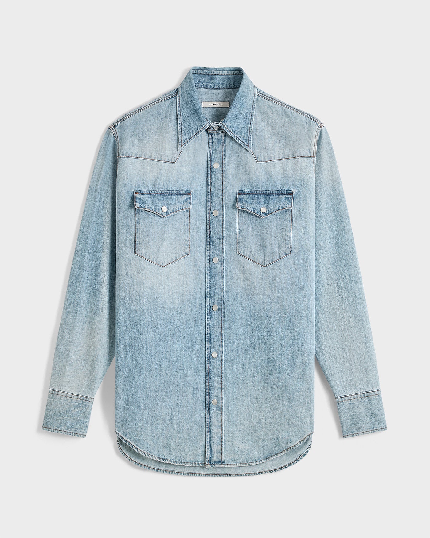 WESTERN SHIRT IN SELVEDGE DENIM – BLUE STONE WASHED | Husbands Paris