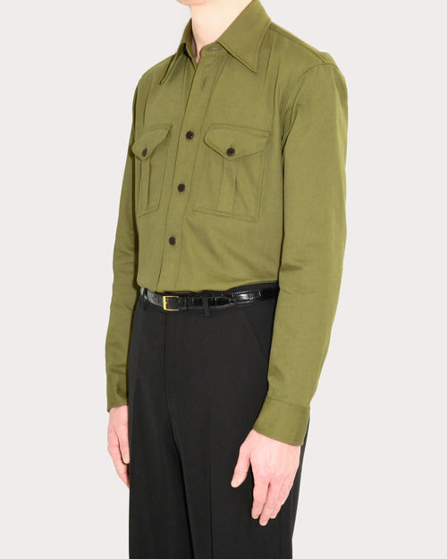CHEMISE BOY SCOUT EN SERGÉ DE COTON - KAKI - Husbands Paris - 3
