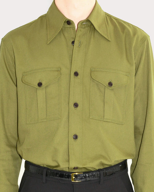 CHEMISE BOY SCOUT EN SERGÉ DE COTON - KAKI - Husbands Paris - 5