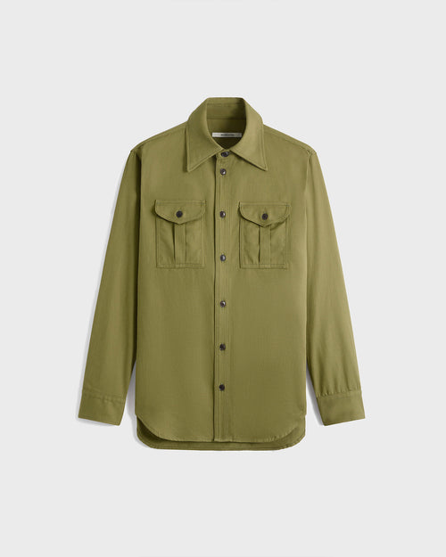 CHEMISE BOY SCOUT EN SERGÉ DE COTON - KAKI - Husbands Paris - 1