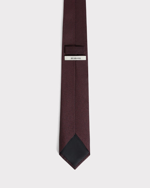 CRAVATE EN SOIE SABLE - BORDEAUX - Husbands Paris - 2