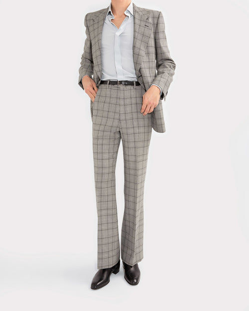 SINGLE-BREASTED SUIT IN WOOL MERINO – BLACK & WHITE PRINCE OF WALES - Husbands Paris - 7
