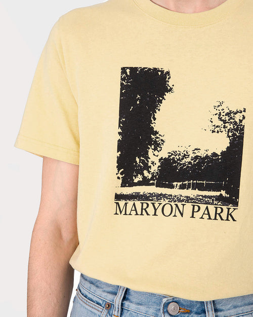 GRAPHIC T-SHIRT IN COTTON JERSEY - ACID YELLOW AND OFF-BLACK - Husbands Paris - 2
