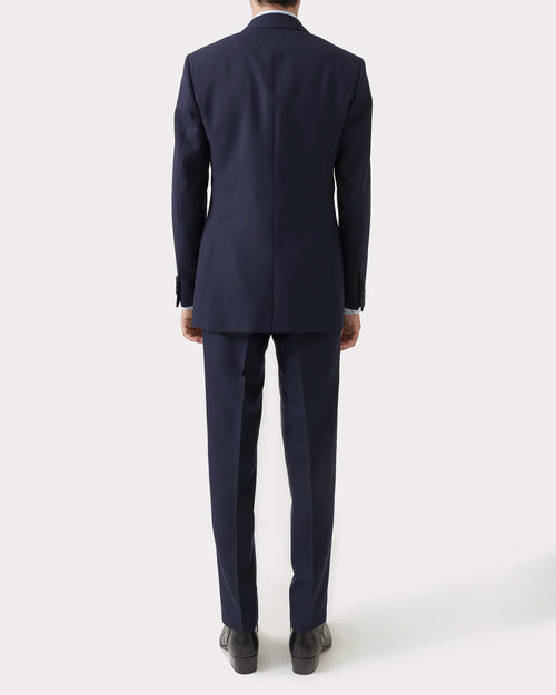 DOUBLE-BREASTED SUIT IN WOOL FRESCO - NAVY - Husbands Paris - 6