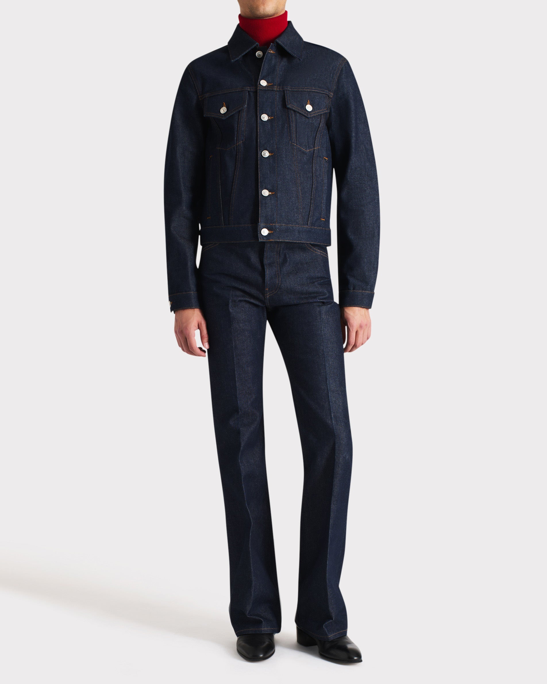 HUSBANDS PARIS デニムトラッカージャケット TRUCKER JACKET IN COTTON DENIM – INDIGO| HUSBANDS | Husbands Paris