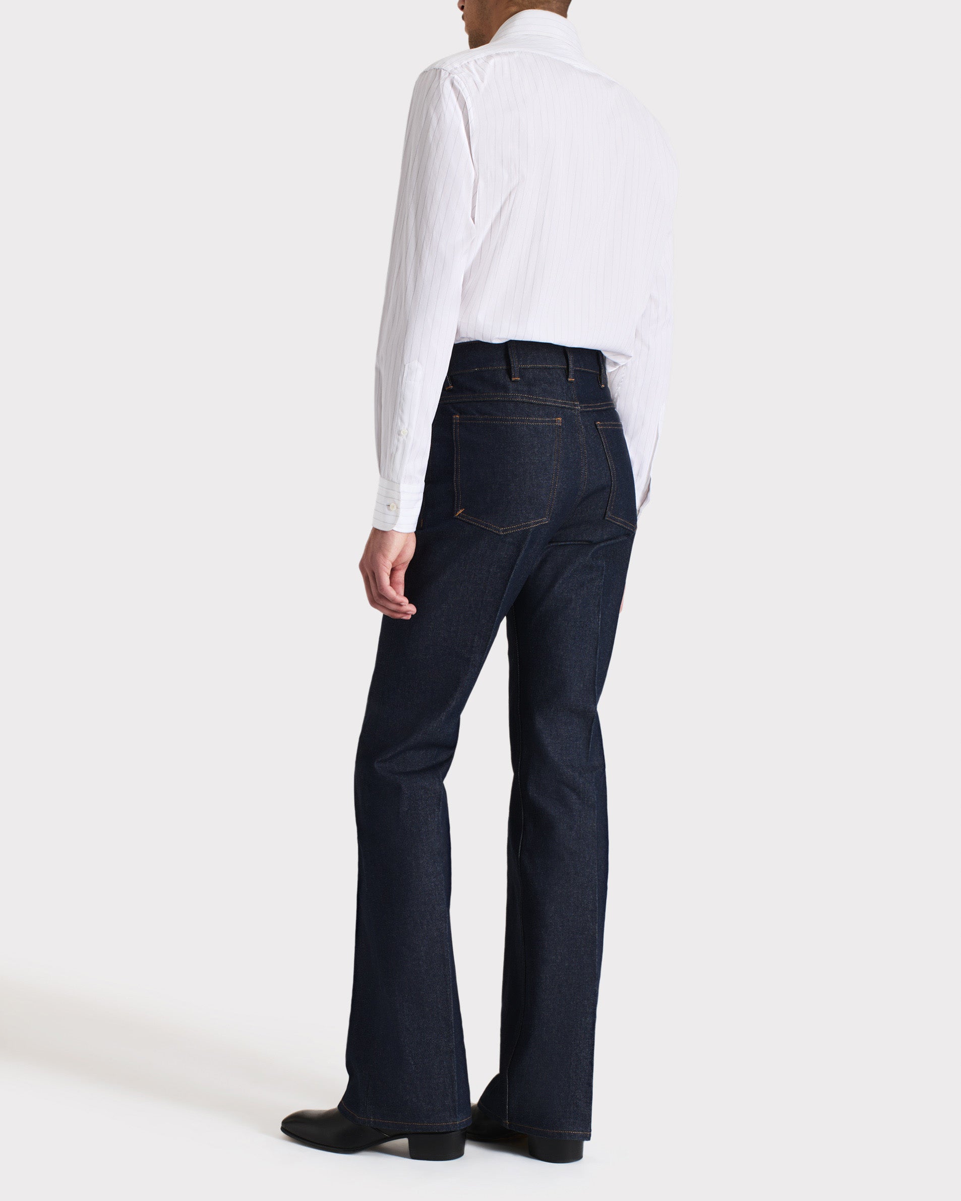WIDE COLLAR SHIRT IN POPLIN - GAINSBOURG STRIPES | Husbands