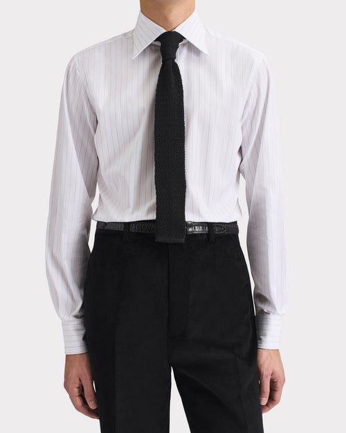 CRAVATE EN SOIE TRICOTÉE - NOIRE - Husbands Paris - 3