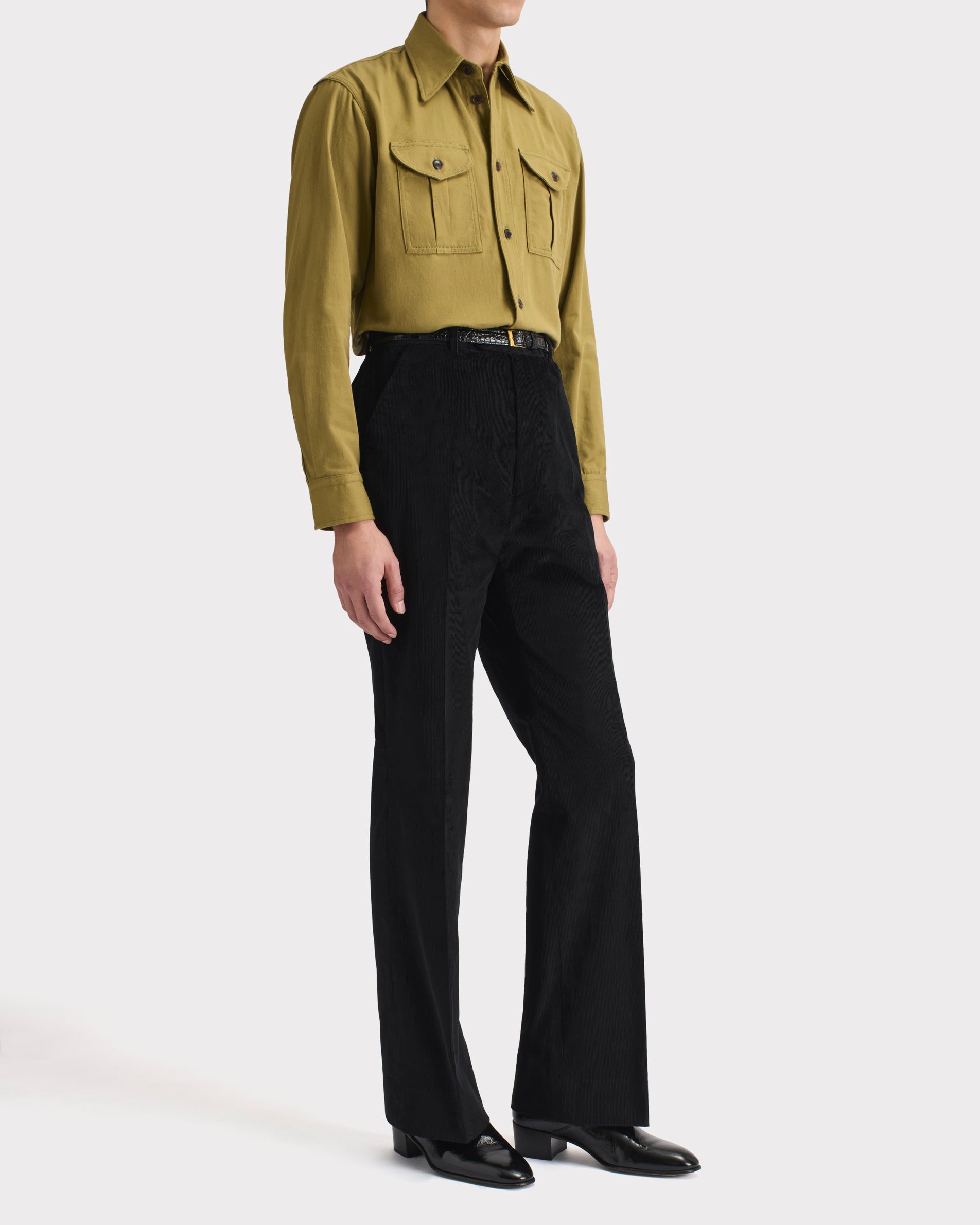 トップス HUSBANDS / BOY SCOUT SHIRT 38 BOY SCOUT SHIRT IN TWILL - KHAKI | Husbands Paris