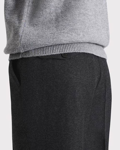 V-NECK SWEATER IN MERINO WOOL – GREY - Husbands Paris - 2