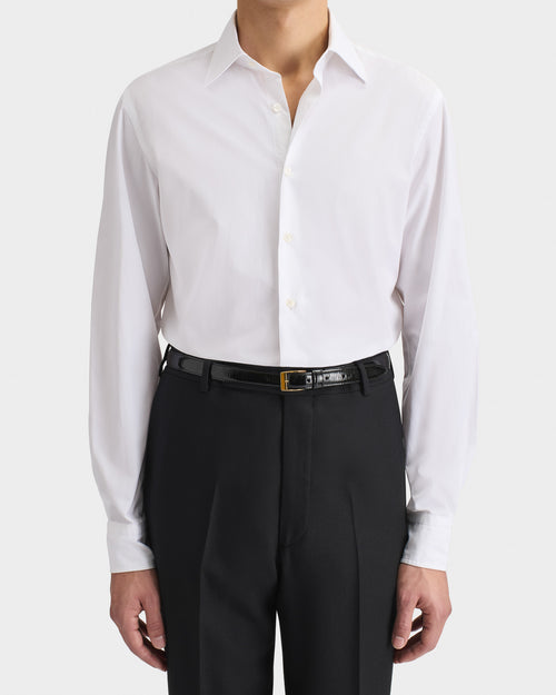 CHEMISE COL CLASSIQUE EN COTON POPELINE - BLANCHE - Husbands Paris - 2