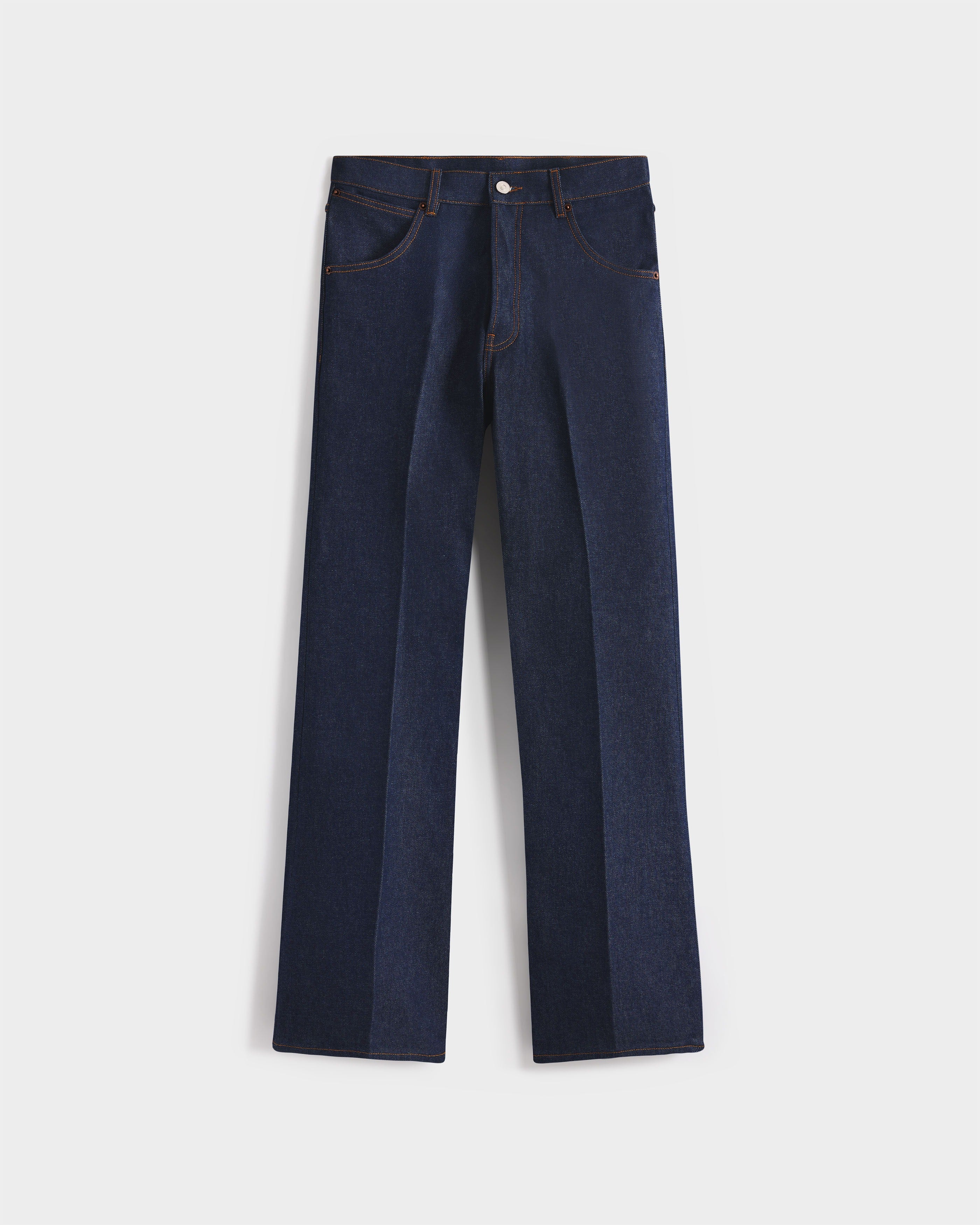 FLARED JEANS IN COTTON DENIM - INDIGO | Husbands