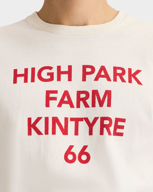 T-SHIRT GRAPHIQUE EN JERSEY DE COTON - BLANC CASSÉ ET ROUGE - Husbands Paris - 2