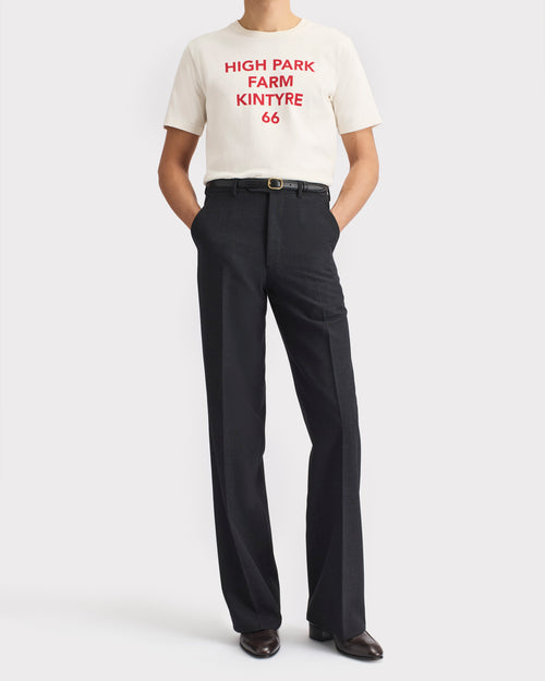 T-SHIRT GRAPHIQUE EN JERSEY DE COTON - BLANC CASSÉ ET ROUGE - Husbands Paris - 4