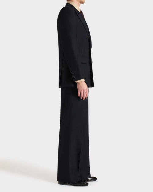 DOUBLE-BREASTED SUIT IN WORSTED WOOL – NAVY - Husbands Paris - 4