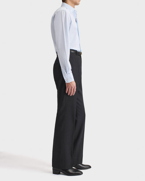 CHEMISE COL CLASSIQUE EN COTON POPELINE - BLEU CIEL - Husbands Paris - 4