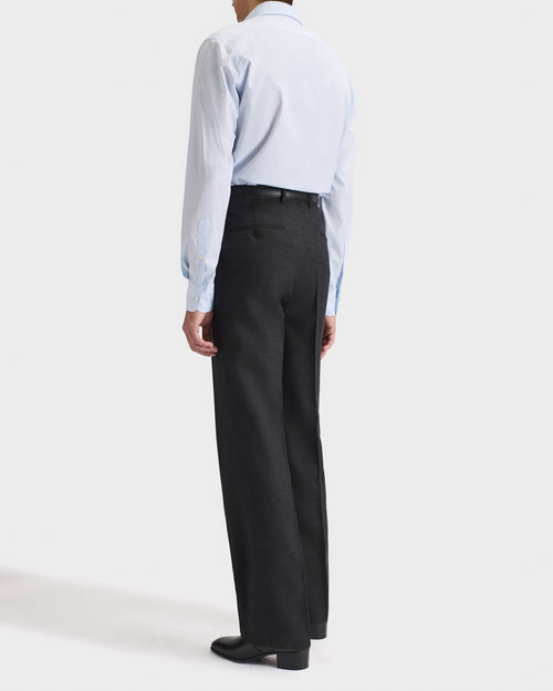 CHEMISE COL CLASSIQUE EN COTON POPELINE - BLEU CIEL - Husbands Paris - 5