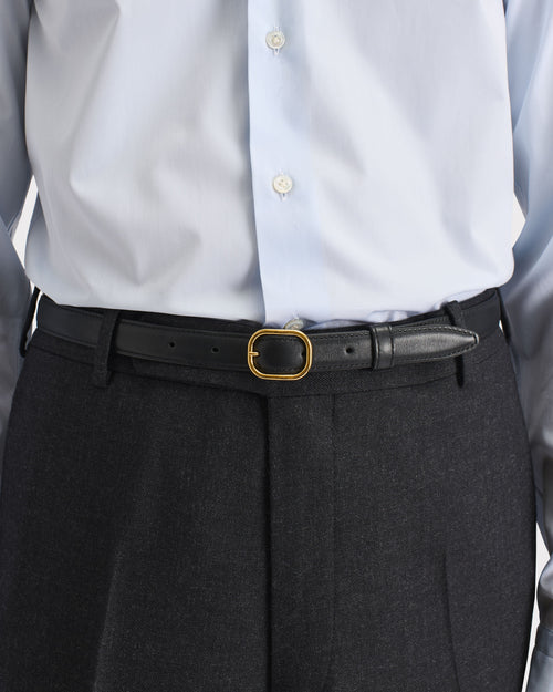 THIN BELT IN NAPPA LEATHER - BLACK | Husbands Paris THIN BELT IN NAPPA LEATHER - BLACK | Husbands Paris