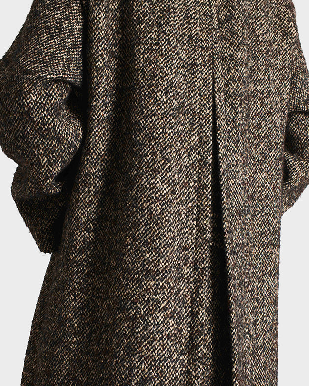 CAR COAT IN TWEED & POLYESTER - BLACK AND BEIGE | Husbands Paris