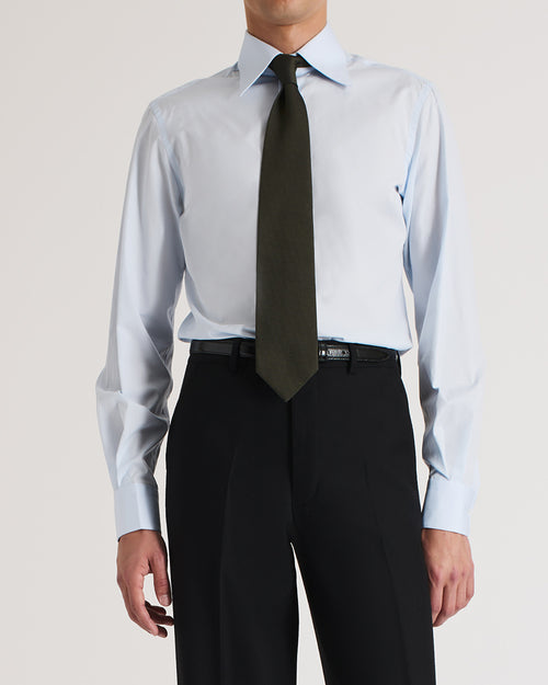 WIDE COLLAR SHIRT IN COTTON POPLIN – PALE BLUE - Husbands Paris - 1