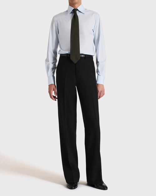 WIDE COLLAR SHIRT IN COTTON POPLIN – PALE BLUE - Husbands Paris - 5