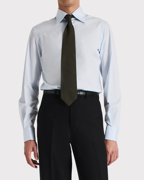 WIDE COLLAR SHIRT IN COTTON POPLIN – PALE BLUE - Husbands Paris - 1