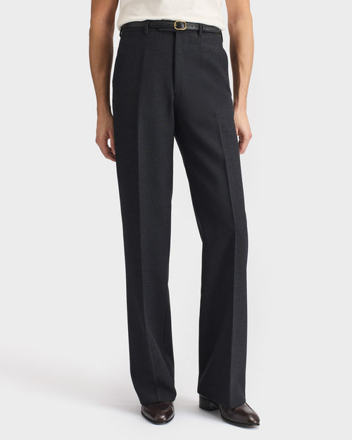 PANTALON LARGE EN LAINE FRESCO - ANTHRACITE - Husbands Paris - 1