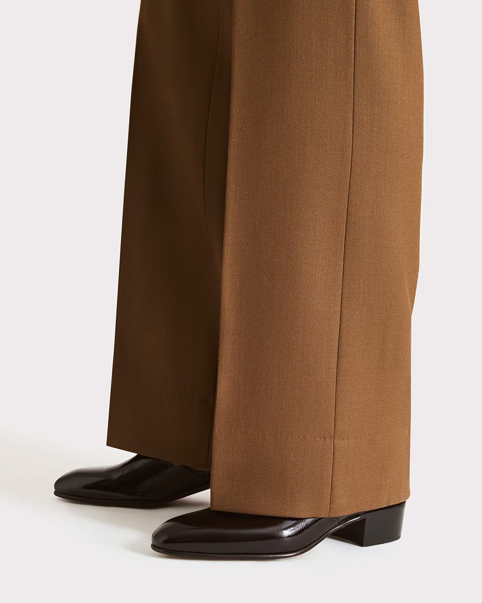 ZIPPED ANKLE BOOTS IN CRACKLED PATENT CALFSKIN - EBONY | Husbands