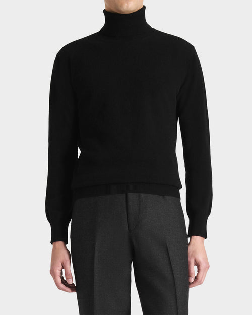 PULL COL ROULÉ EN CACHEMIRE - NOIR - Husbands Paris - 2