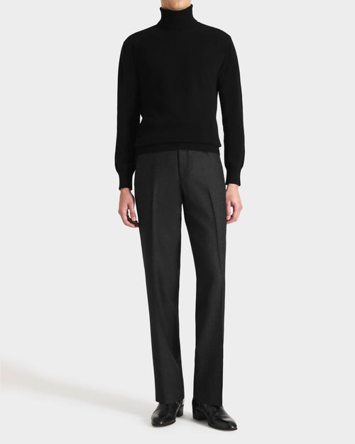 TURTLENECK SWEATER IN CASHMERE - BLACK - Husbands Paris - 2