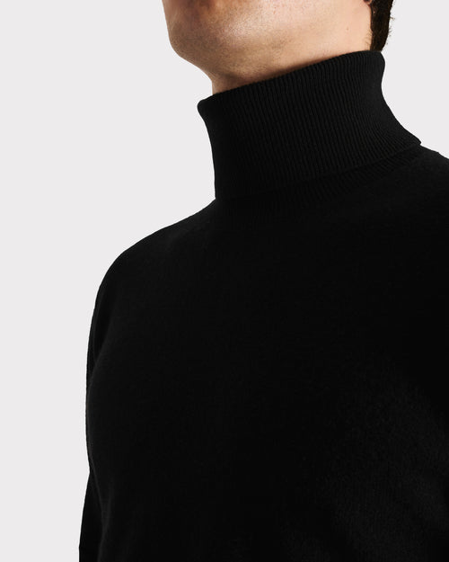 PULL COL ROULÉ EN CACHEMIRE - NOIR - Husbands Paris - 3