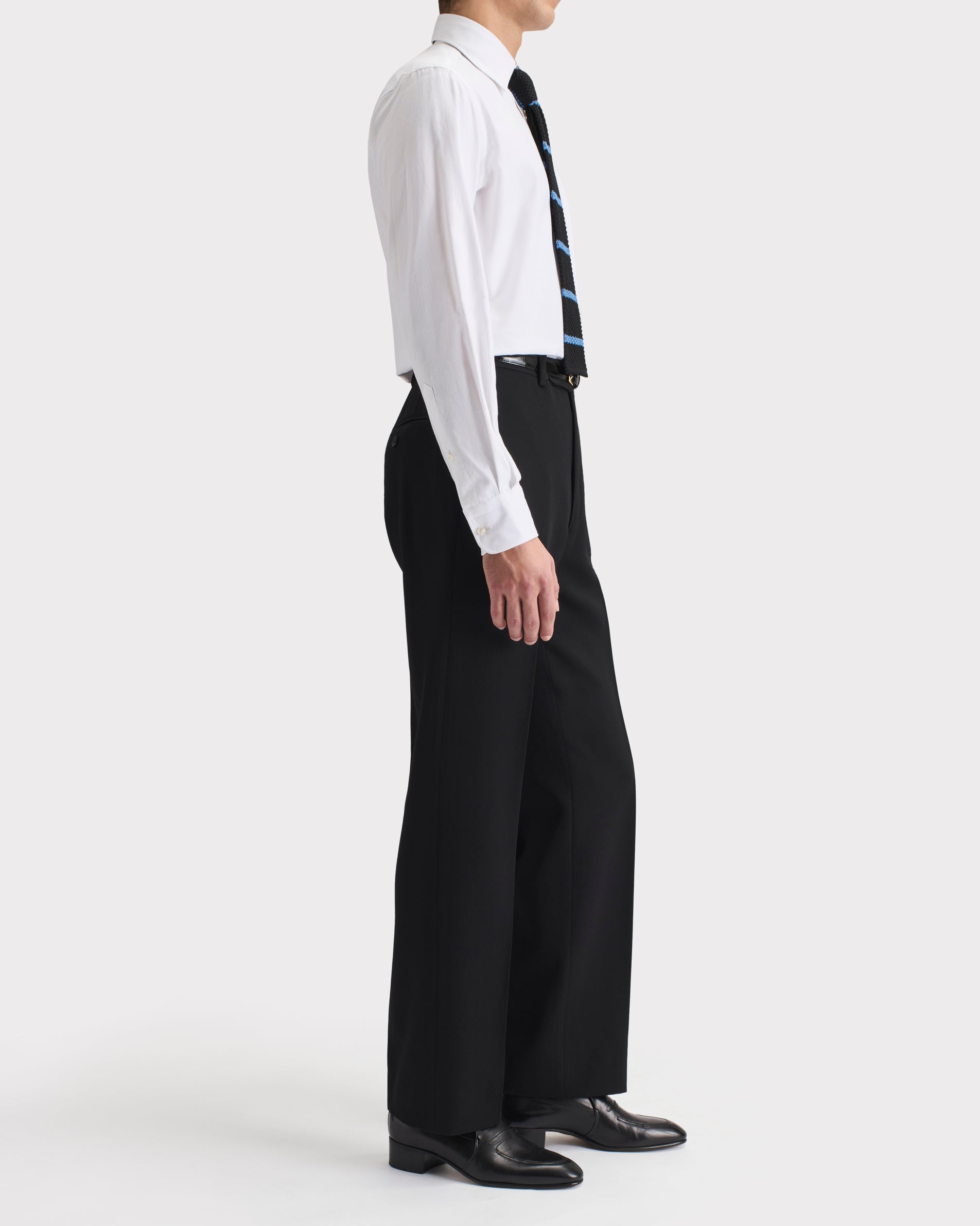WIDE COLLAR SHIRT IN ROYAL OXFORD - WHITE | Husbands Paris