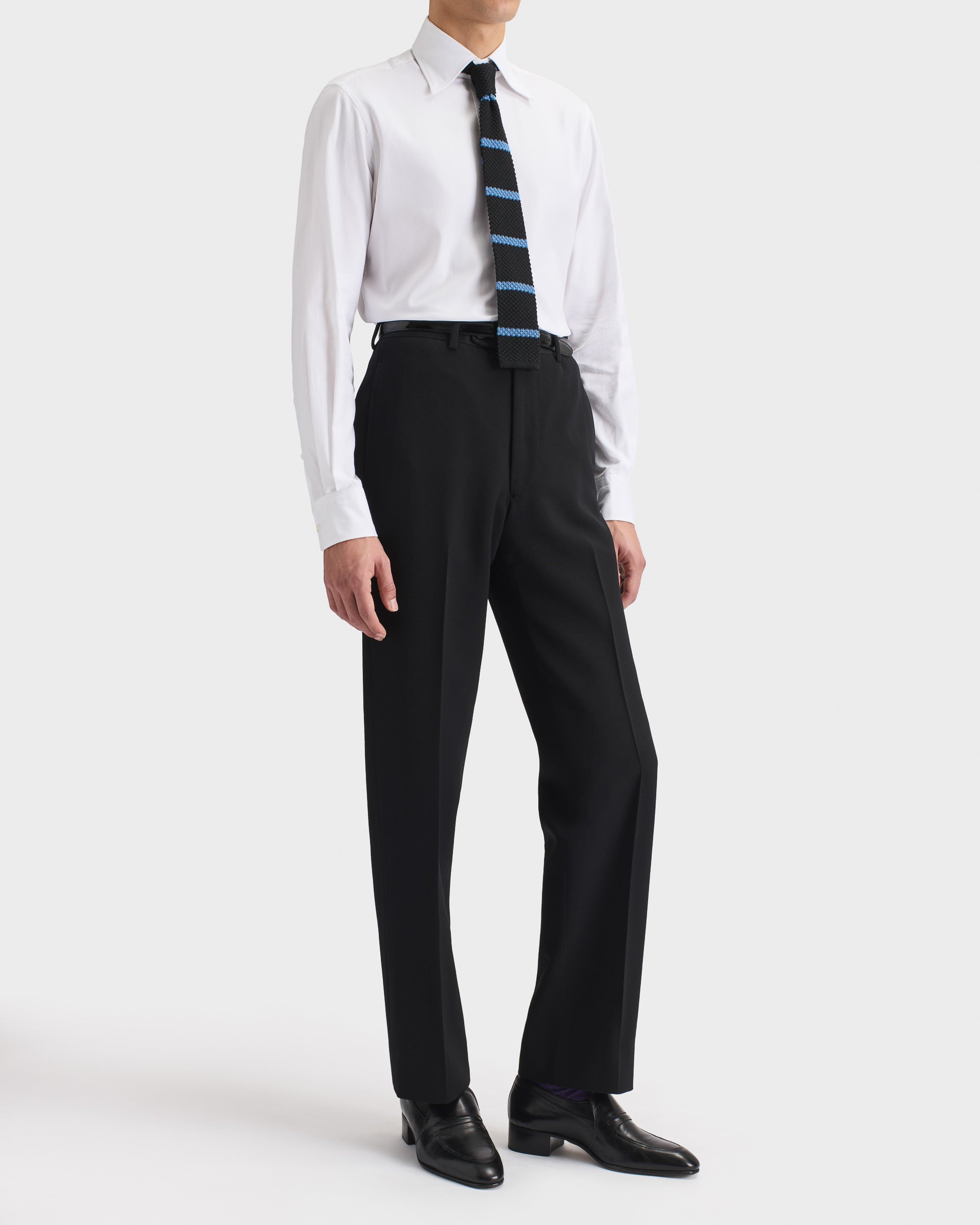 WIDE COLLAR SHIRT IN ROYAL OXFORD - WHITE | Husbands Paris