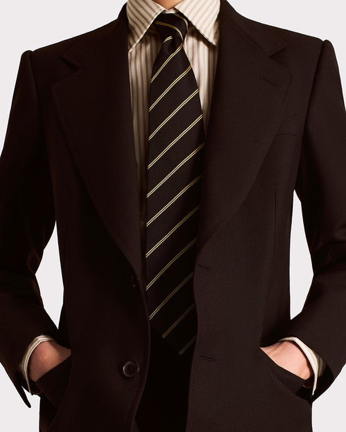 SINGLE-BREASTED SUIT IN WOOL FRESCO – DARK CHOCOLATE - Husbands Paris - 2