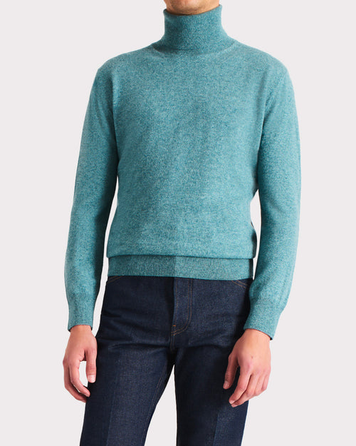 TURTLENECK SWEATER IN CASHMERE – JADE - Husbands Paris - 1