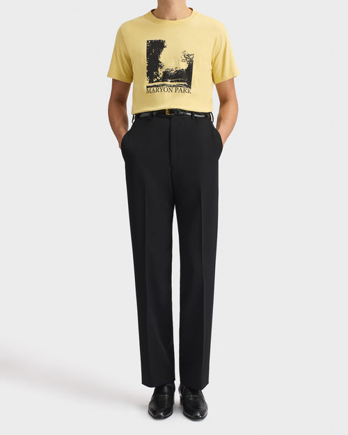 T-SHIRT GRAPHIQUE EN JERSEY DE COTON - JAUNE ACIDE ET NOIR CASSÉ - Husbands Paris - 4