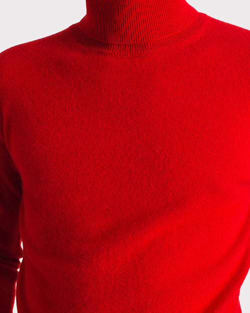 TURTLENECK SWEATER IN CASHMERE – RED - Husbands Paris - 2