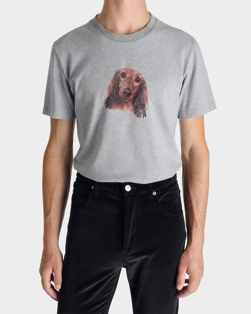 T-SHIRT GRAPHIQUE EN JERSEY DE COTON - GRIS CHINÉ - Husbands Paris - 1