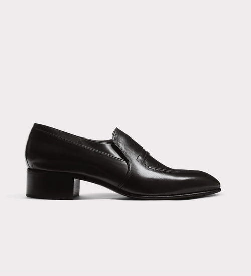 MOCASSINS EN CUIR D’AGNEAU ANALINE - NOIR - Husbands Paris - 1