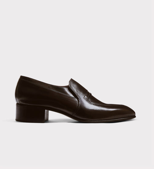 MOCASSINS EN CUIR D’AGNEAU ANILINE - MARRON FONCÉ - Husbands Paris - 1