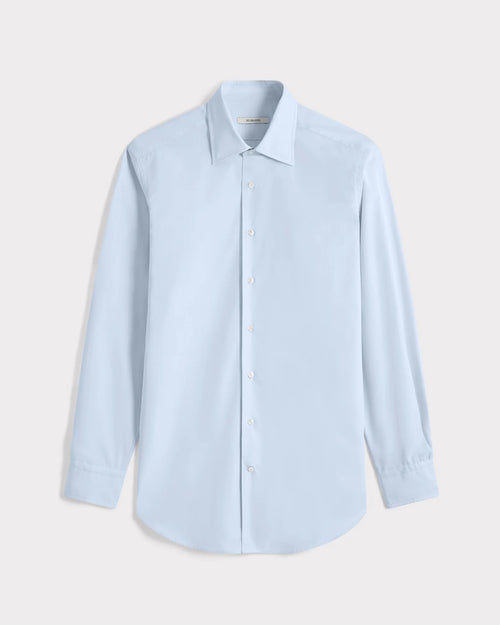 CHEMISE COL CLASSIQUE EN POPELINE DE COTON - BLEU CIEL - Husbands Paris - 1