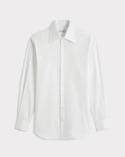 WIDE COLLAR SHIRT IN COTTON POPLIN - GAINSBOURG STRIPES - Husbands Paris - 1