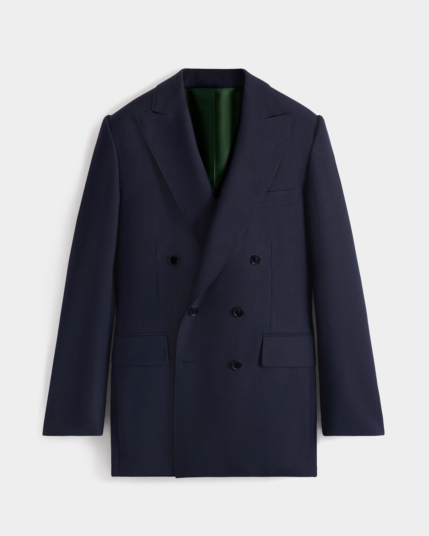 HUSBANDS ウールフレスコジャケット　52 ネイビー DOUBLE-BREASTED SUIT IN WOOL FRESCO - NAVY | Husbands