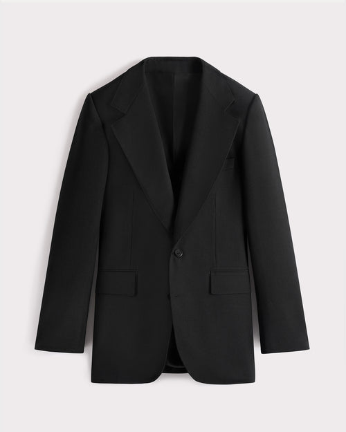 COSTUME DROIT EN FRESCO DE LAINE 3-PLY - NOIR - Husbands Paris - 1