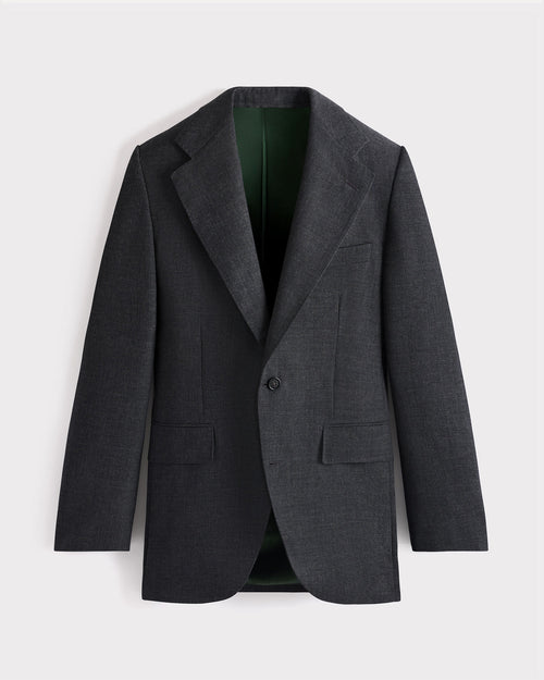 SINGLE-BREASTED SUIT IN WOOL FRESCO - GREY - Husbands Paris - 1