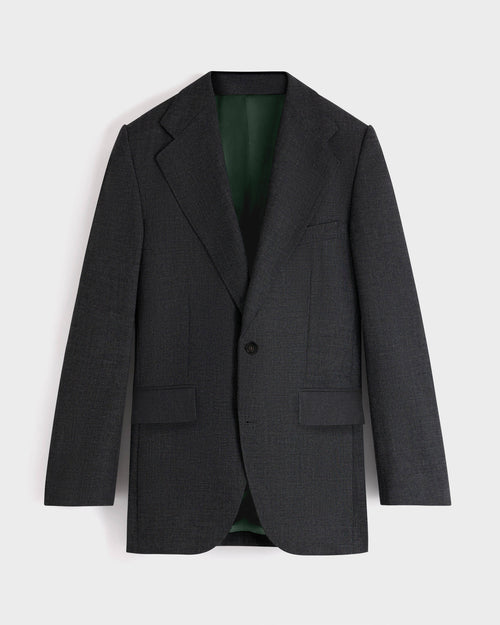 SINGLE-BREASTED SUIT IN WOOL FRESCO - GREY - Husbands Paris - 1