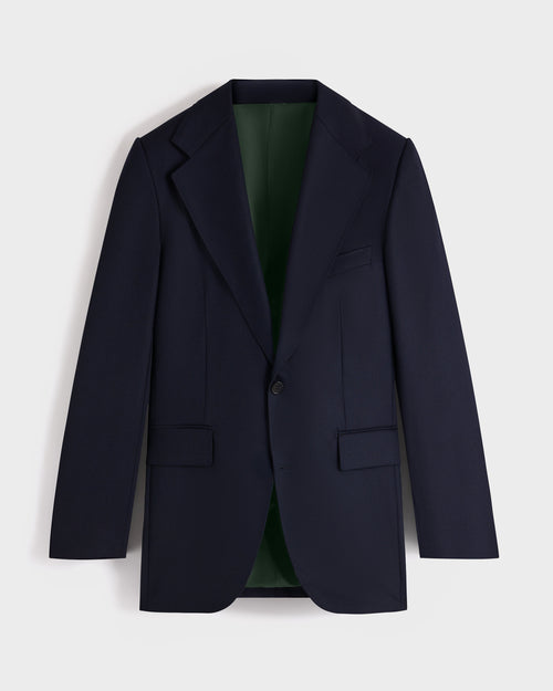 SINGLE-BREASTED SUIT IN WOOL HOPSACK - MIDNIGHT BLUE - Husbands Paris - 1