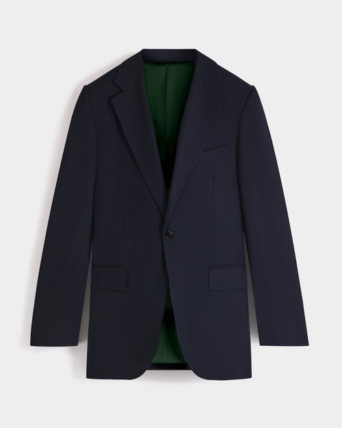 COSTUME DROIT EN SERGÉ DE LAINE - BLEU MARINE - Husbands Paris - 1